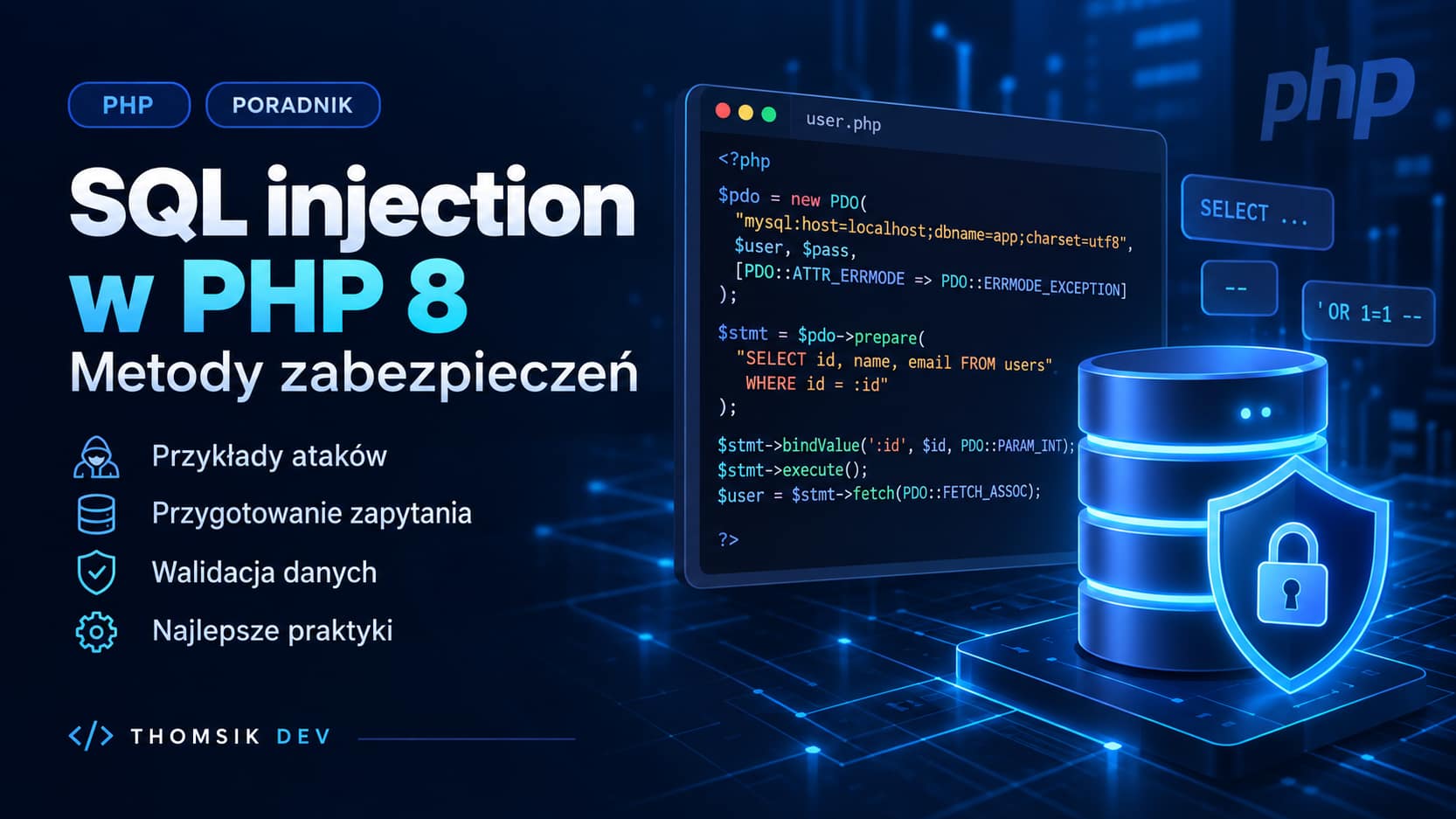 SQL injection w PHP 8 – Metody zabezpieczeń
